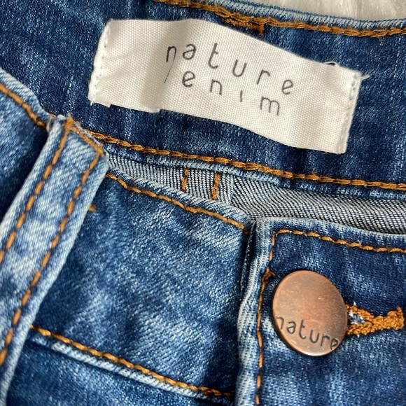 NATURE DENIM Diane High Rise Ankle Skinny Denim Jeans Raw Hem Size 25 NEW - Picture 10 of 16